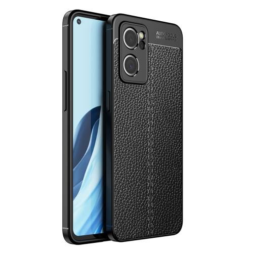 

For OPPO Reno7 5G Litchi Texture Shockproof Phone TPU Case(Black)