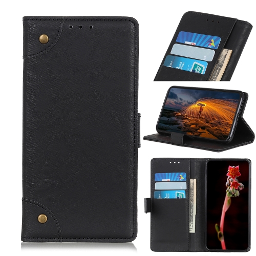 

For Huawei Nova 6 Copper Buckle Retro Crazy Horse Texture Horizontal Flip Leather Case with Holder & Card Slots & Wallet(Black)