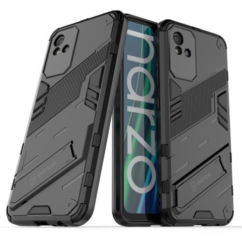 

For OPPO Realme Narzo 50i Punk Armor 2 in 1 PC + TPU Shockproof Phone Case with Invisible Holder(Black)