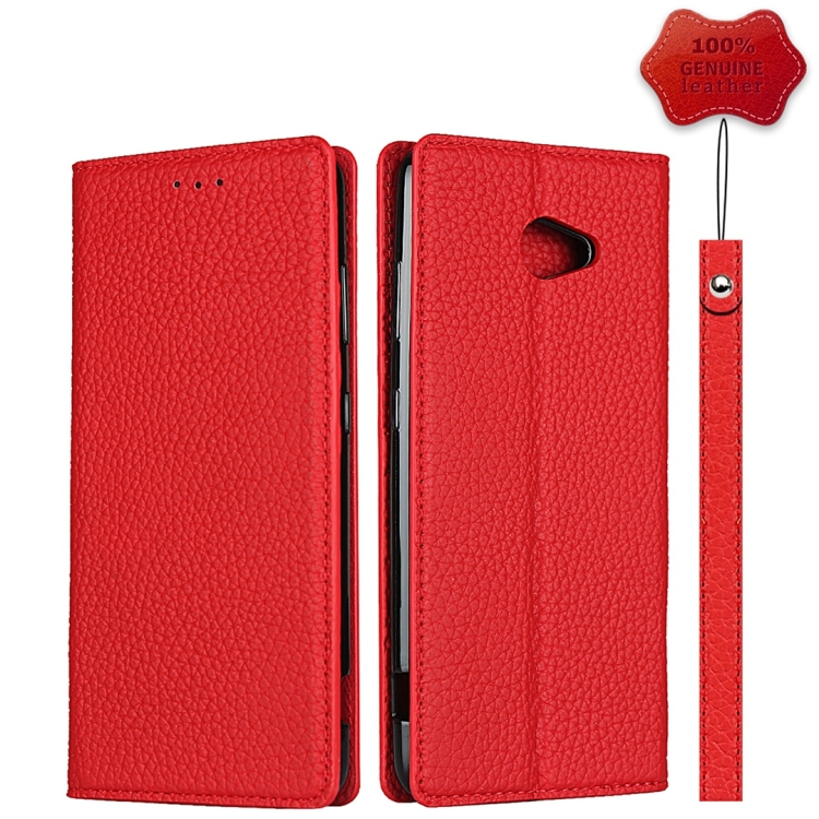 

For Kyocera Basio 4 JP Version Litchi Genuine Leather Phone Case(Red)