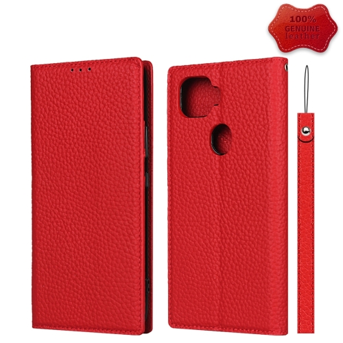 

For ZTE A1 ZTG01 5G Litchi Texture Top Layer Cowhide Leather Phone Case(Red)