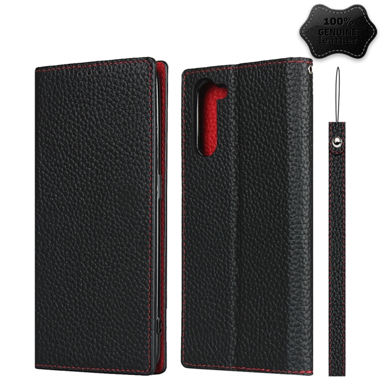 

For OPPO Reno3 A Litchi Texture Top Layer Cowhide Leather Phone Case(Black)