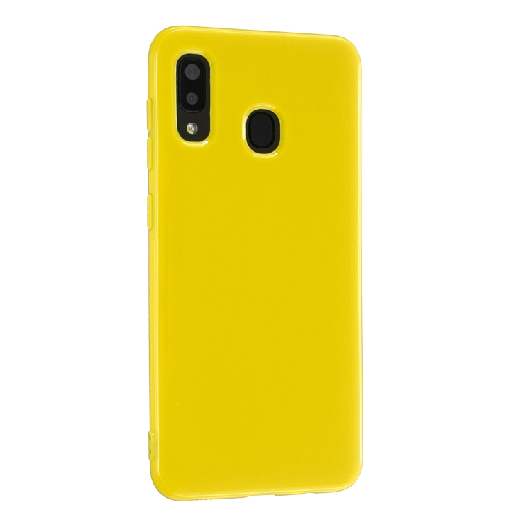

For Galaxy A20s 2.0mm Thick TPU Candy Color Protective Case(Yellow)
