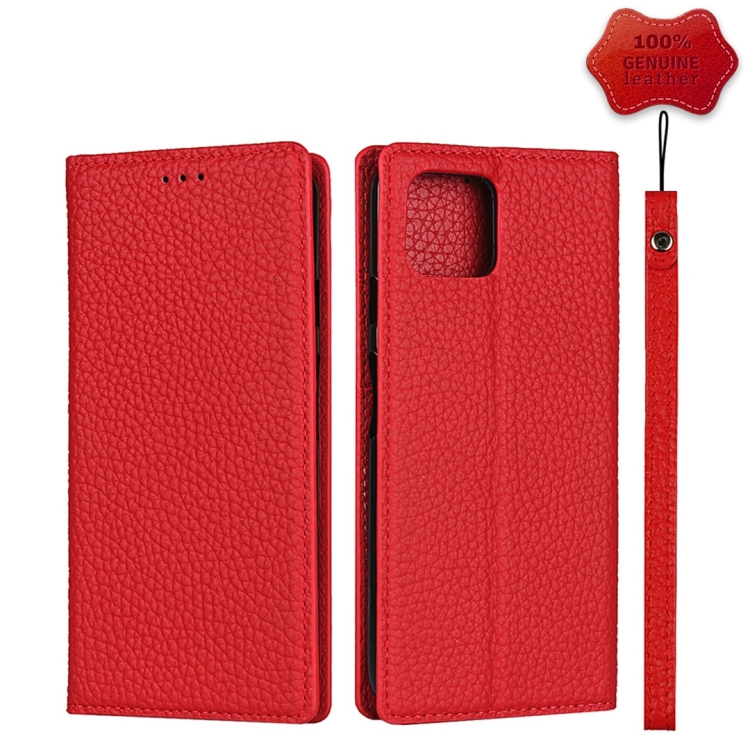 

For Google Pixel 4 XL Litchi Texture Top Layer Cowhide Leather Phone Case(Red)