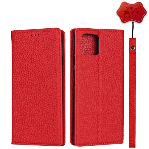 

For Google Pixel 4 Litchi Texture Top Layer Cowhide Leather Phone Case(Red)