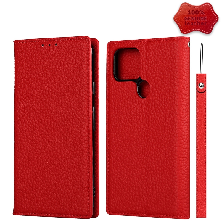 

For Google Pixel 5 Litchi Genuine Leather Phone Case(Red)