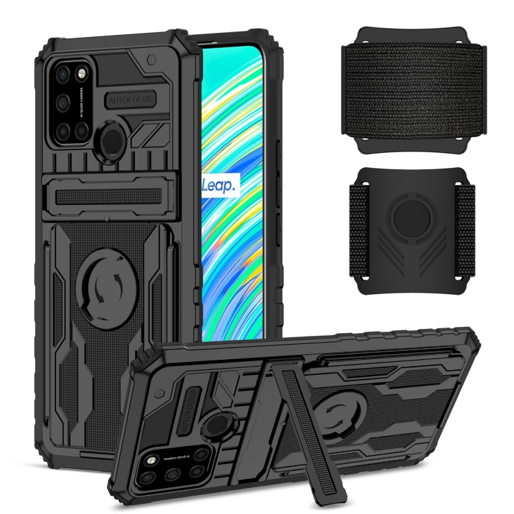 

For OPPO Realme C17 Armor Wristband Phone Case(Black)