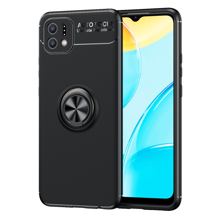 

For OPPO A16K Metal Ring Holder TPU Phone Case(Black)