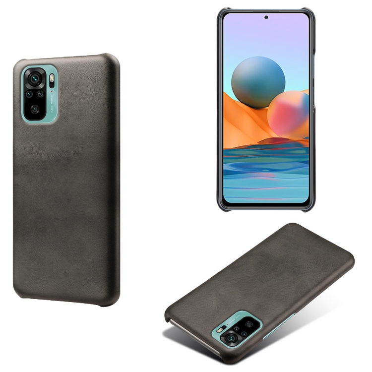 

For Xiaomi Redmi Note 10 4G Calf Texture PC + PU Phone Case(Black)