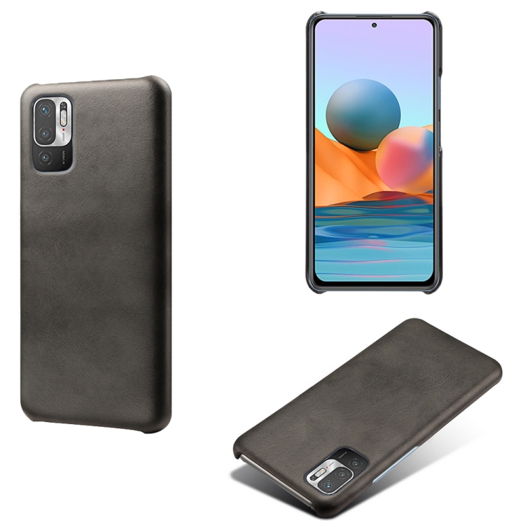 

For Xiaomi Redmi Note 10 5G Calf Texture PC + PU Phone Case(Black)