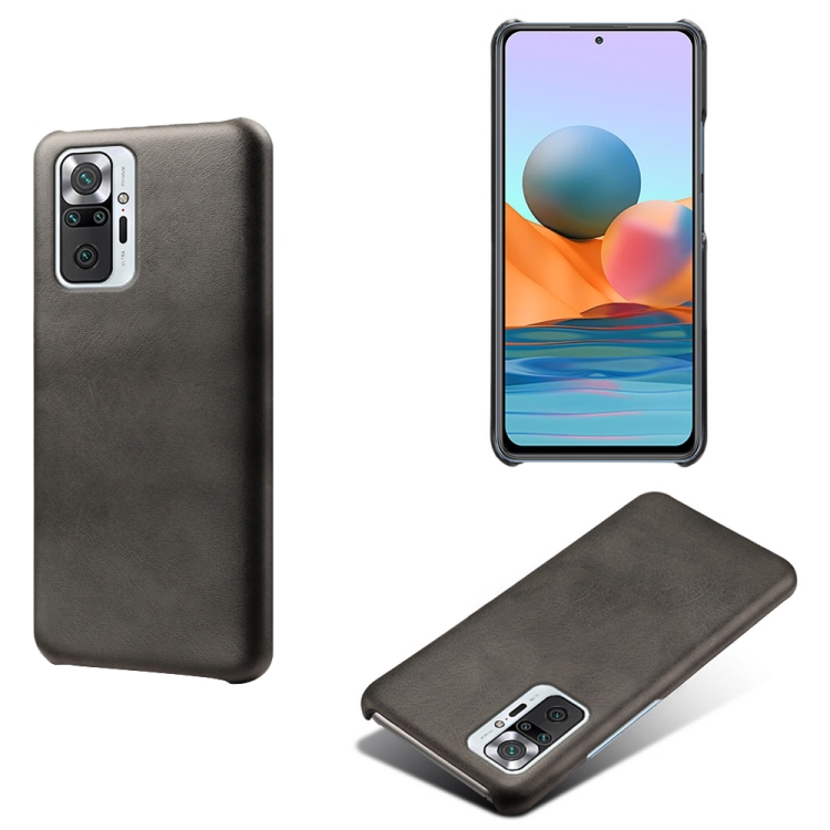 

For Xiaomi Redmi Note 10 Pro 4G Calf Texture PC + PU Phone Case(Black)
