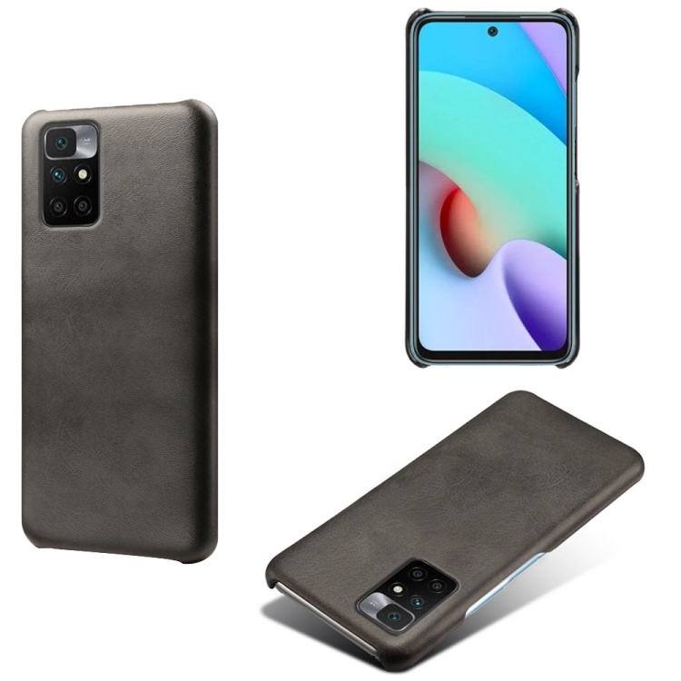 

For Xiaomi Redmi 10 Calf Texture PC + PU Phone Case(Black)