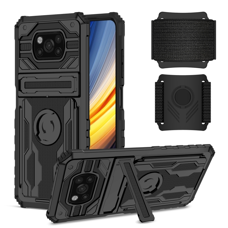 

For Xiaomi Poco X3 Armor Wristband Phone Case(Black)