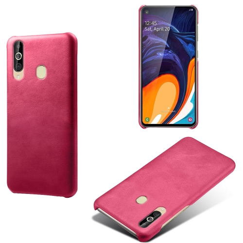 

Calf Texture PC + PU Phone Case For Samsung Galaxy A60(Rose Red)