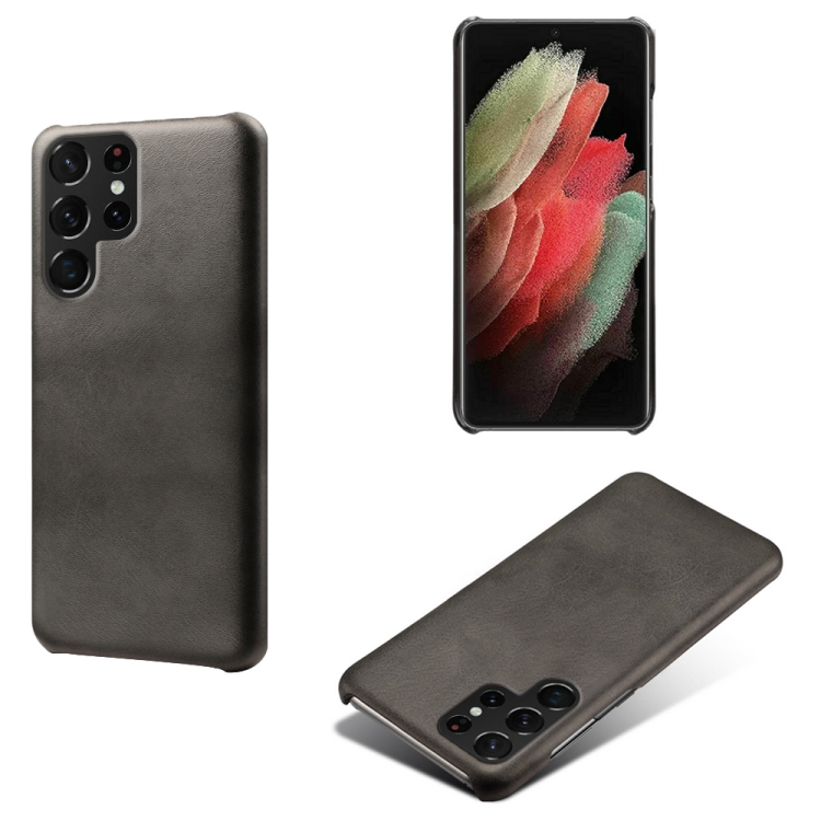 

Calf Texture PC + PU Phone Case For Samsung Galaxy S22 Ultra 5G(Black)