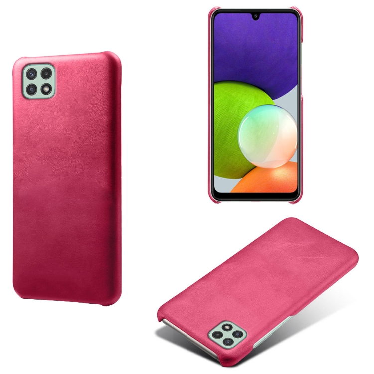 

Calf Texture PC + PU Phone Case For Samsung Galaxy A22 5G(US)(Rose Red)