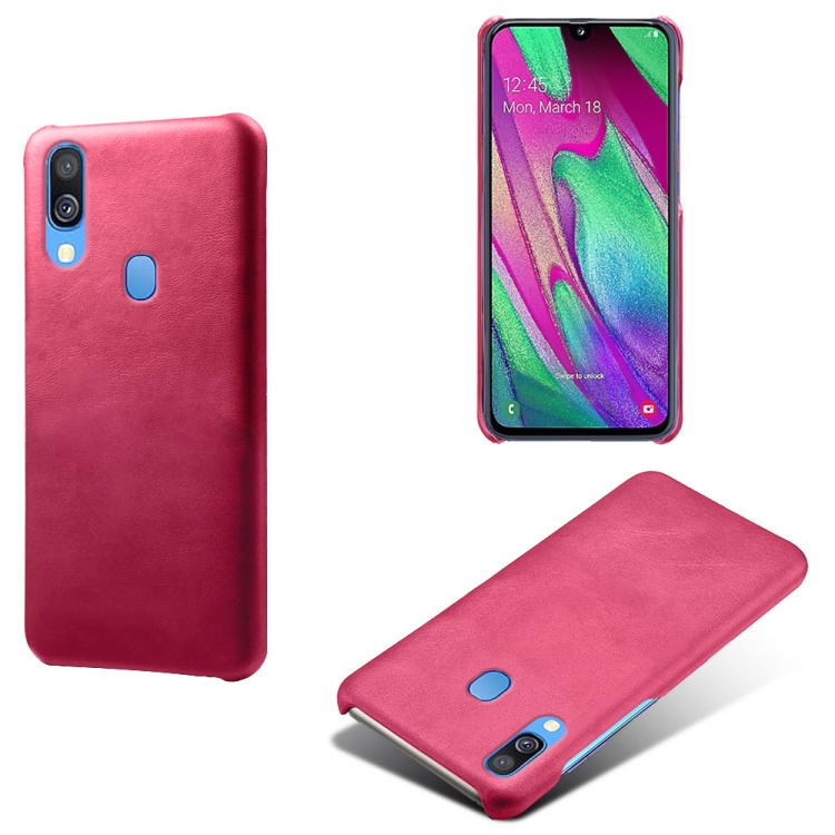 

Calf Texture PC + PU Phone Case For Samsung Galaxy A40(Rose Red)