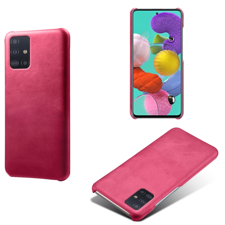 

Calf Texture PC + PU Phone Case For Samsung Galaxy A51 4G(Rose Red)