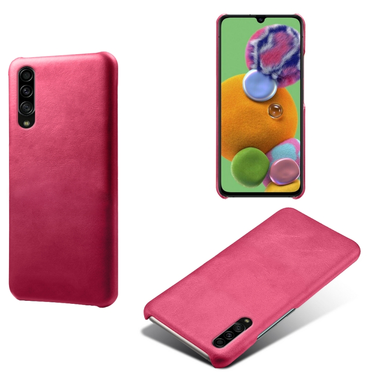 

Calf Texture PC + PU Phone Case For Samsung Galaxy A90 5G(Rose Red)