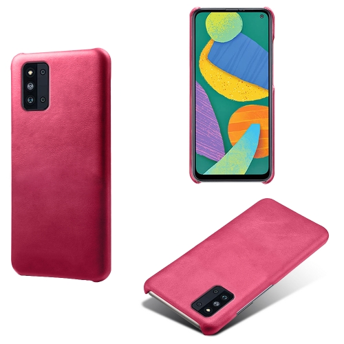 

For Samsung Galaxy F52 5G Calf Texture PC + PU Phone Case(Rose Red)