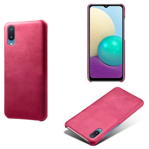 

For Samsung Galaxy M02 / A02 Calf Texture PC + PU Phone Case(Rose Red)