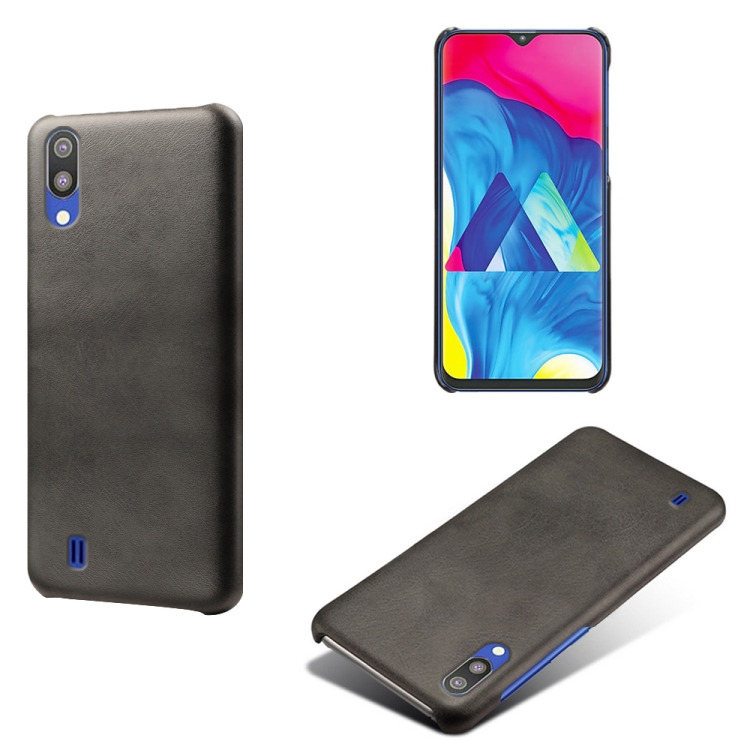 

For Samsung Galaxy M10 Calf Texture PC + PU Phone Case(Black)