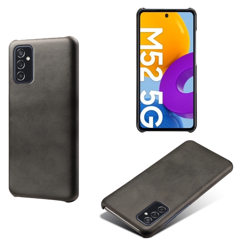 

For Samsung Galaxy M52 5G Calf Texture PC + PU Phone Case(Black)