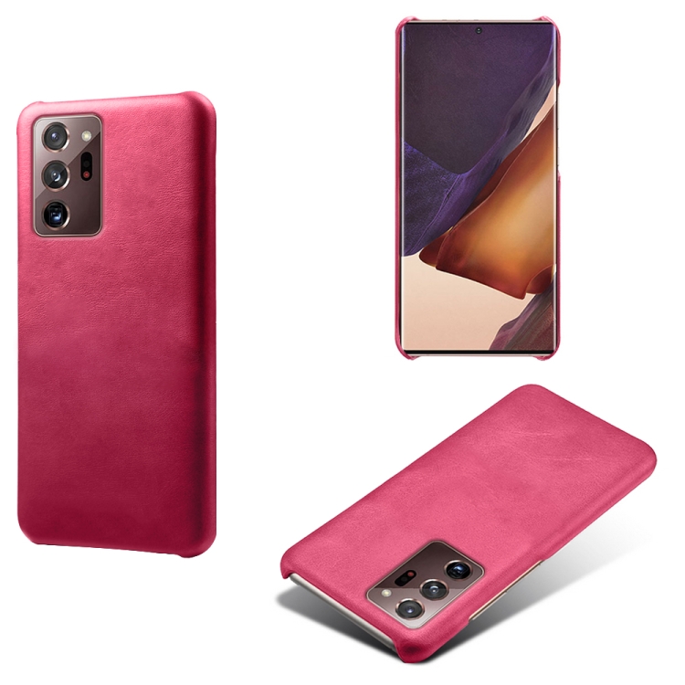 

For Samsung Galaxy Note20 Ultra Calf Texture PC + PU Phone Case(Rose Red)