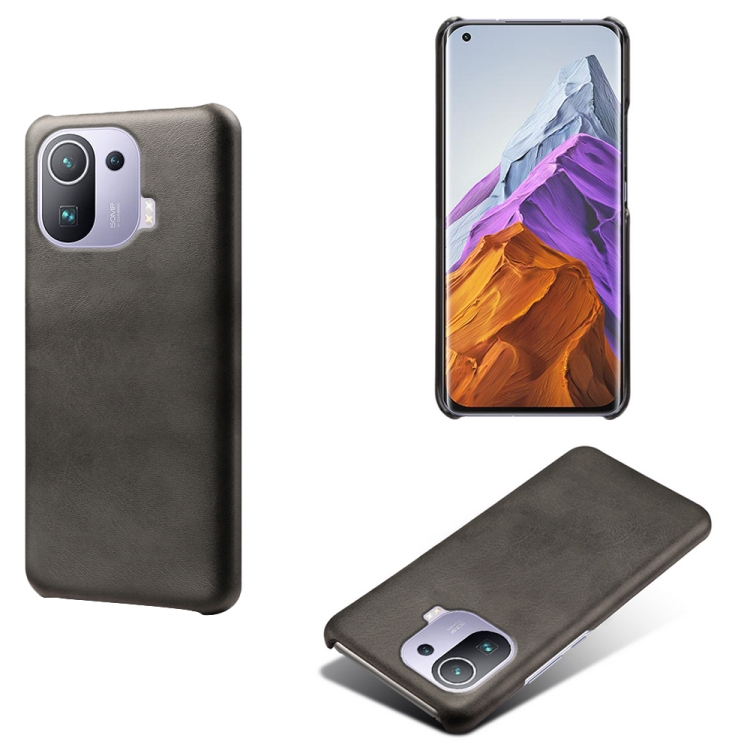 

For Xiaomi Mi 11 Pro Calf Texture PC + PU Phone Case(Black)
