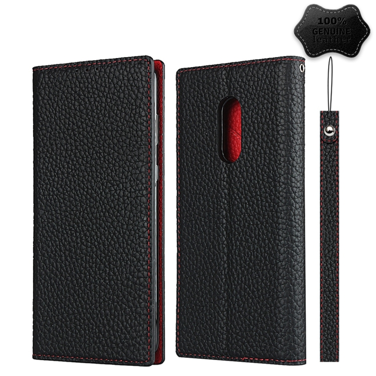 

For Sharp Aquos Zero2 Litchi Genuine Leather Phone Case(Black)