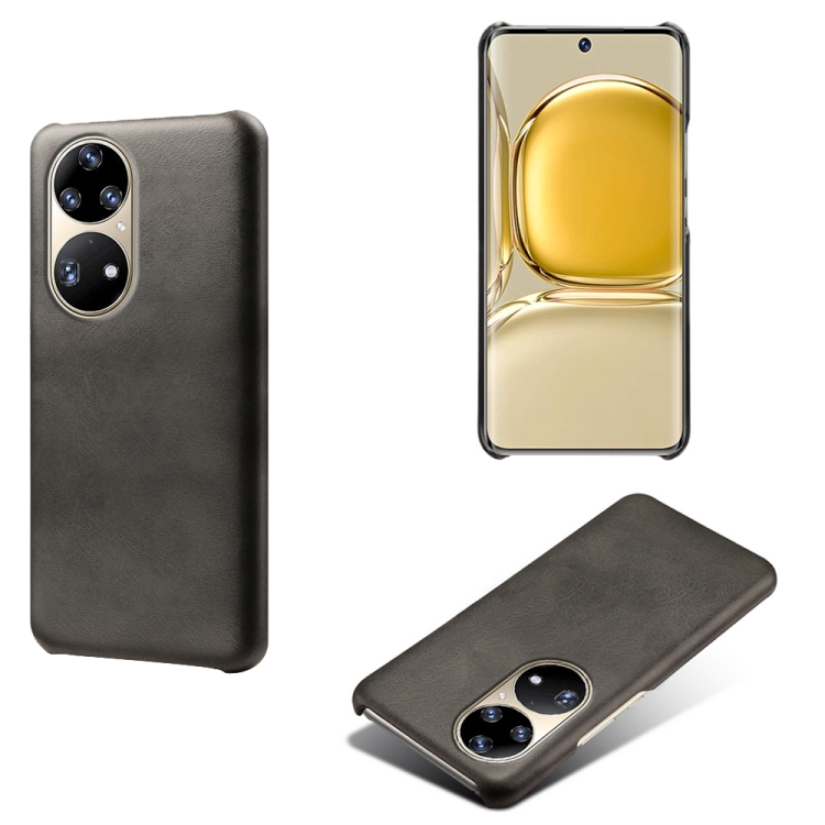 

For Huawei P50 Pro Calf Texture PC + PU Phone Case(Black)