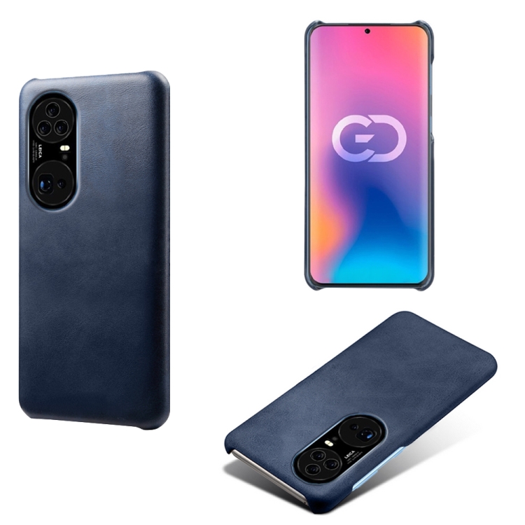 

For Huawei P50 Pro+ Calf Texture PC + PU Phone Case(Blue)