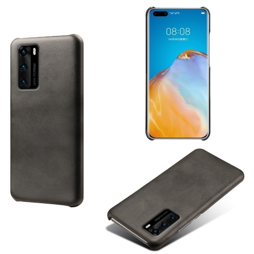 

For Huawei P40 Calf Texture PC + PU Phone Case(Black)