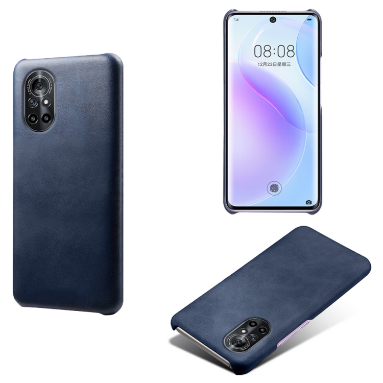 

For Huawei nova 8 5G Calf Texture PC + PU Phone Case(Blue)