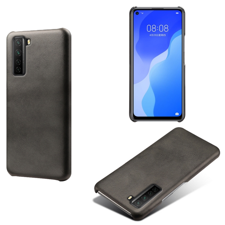 

For Huawei nova 7 SE Calf Texture PC + PU Phone Case(Black)