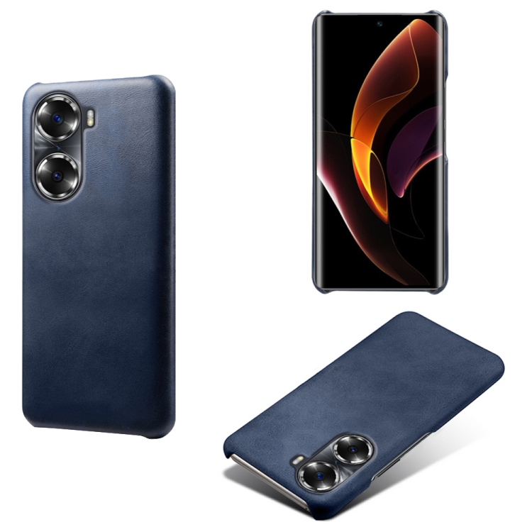 

For Honor 60 Calf Texture PC + PU Phone Case(Blue)