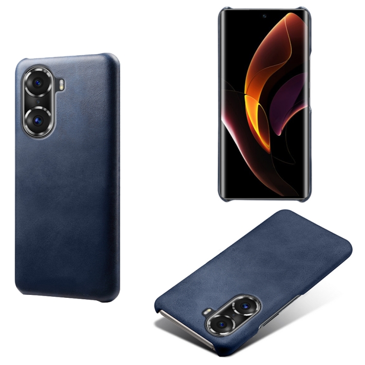 

For Honor 60 Pro Calf Texture PC + PU Phone Case(Blue)