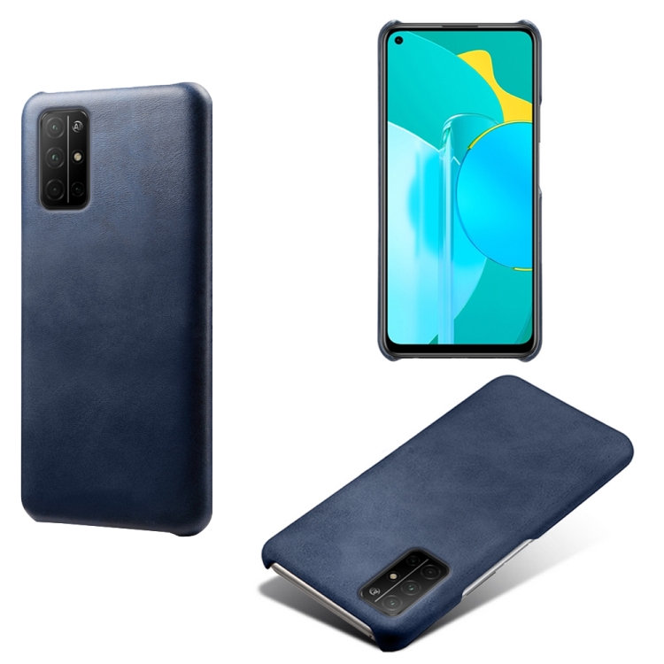 

For Honor 30S Calf Texture PC + PU Phone Case(Blue)