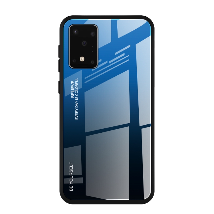 

For Galaxy S20 Ultra Gradient Color Glass Case(Blue)