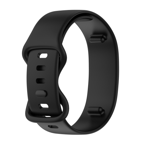 

For Amazon Halo 1st Generation Butterfly Buckle Solid Color Silicone Watchband(Black)