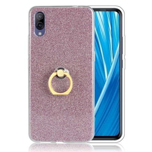 

For Vivo X23 Symphony Edition Glittery Powder Shockproof TPU Protective Case with Ring Holder(Pink)