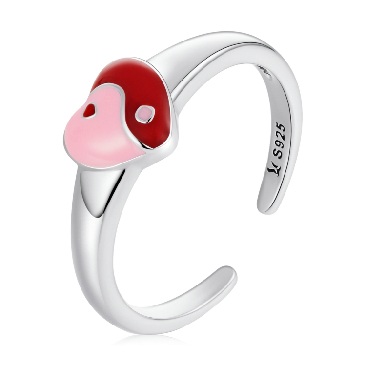 

S925 Sterling Silver Gossip Graph Heart Women Open Ring