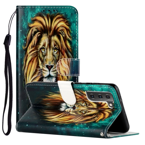 

For Samsung Galaxy S22+ 5G Oil Embossed Pattern PU Leather Phone Case(Lion)