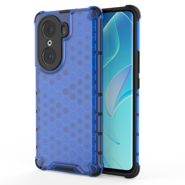 

For Honor 60 Pro Honeycomb PC + TPU Phone Case(Blue)