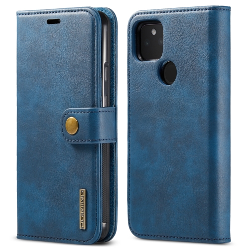 

For Google Pixel 5a 5G DG.MING Crazy Horse Texture Detachable Magnetic Leather Phone Case(Blue)