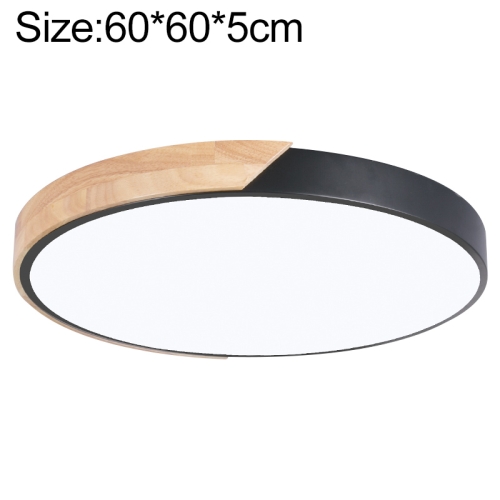 

Wood Macaron LED Round Ceiling Lamp, White Light, Size:60cm(Black)