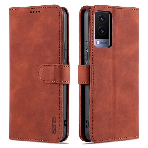 

For vivo Y71t / V21e 5G AZNS Skin Feel Calf Texture Horizontal Flip Leather Phone Case(Brown)