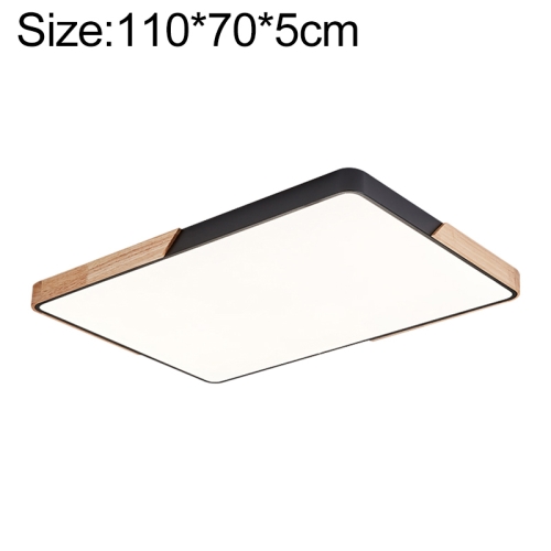 

Wood Macaron LED Rectangle Ceiling Lamp, 3-Colors Light, Size:110x70cm(Black)