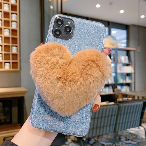 

For iPhone 11 Big Love Glitter Powder TPU Case(Blue)