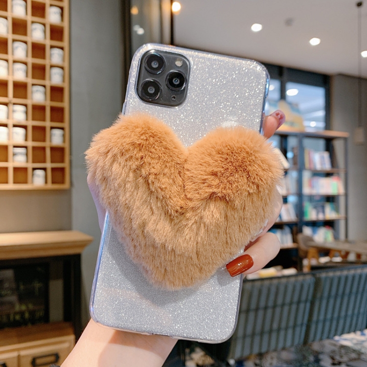 

For iPhone 11 Big Love Glitter Powder TPU Case(Silver)